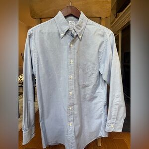 Brooks Brothers 100% American Supima cotton Sky Blue Casual Button-Down Shirt